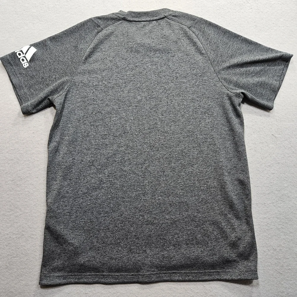 Adidas Heavy Knit Athletic T Shirt Mens Medium Charcoal Gray Raglan Sleeve